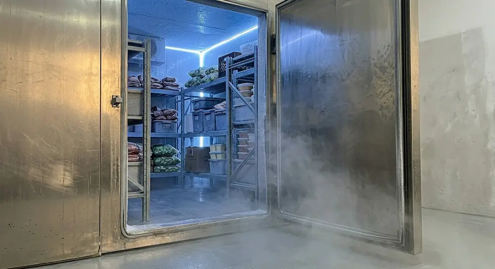 Intérieur d'une chambre froide installée