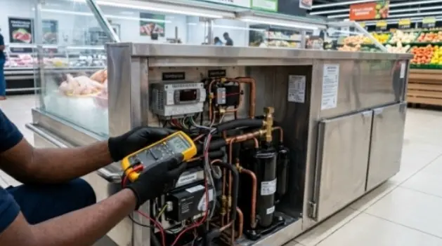 Entretien d'une vitrine réfrigérée commerciale